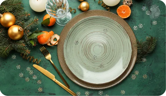 nowoczesne dekoracje na stole wigilnym